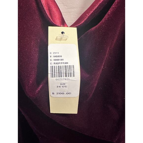Jenny Yoo Burgundy Velvet Size 24 Ball Gown BHLDN Retail $200 - Picture 8 of 15